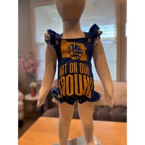 NEW Upcycled Warriors Basketball Baby Bubble Romper Bubble Romper 6m  QUICK SHIP